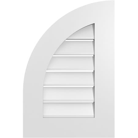 Ekena Millwork Quarter Round Top Left Surface Mount PVC Gable Vent w/ 3-1/2"W x 1"P Standard Frame, 16"W x 24"H GVPQL16X2401SF